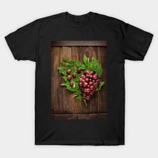 red grapes on old wood T-Shirt